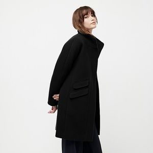 J. Crew Stadium Cloth Cocoon Coat Black 10p